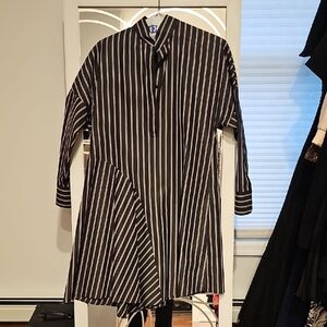 Black and White Striped Akris Punto Tunic Dress